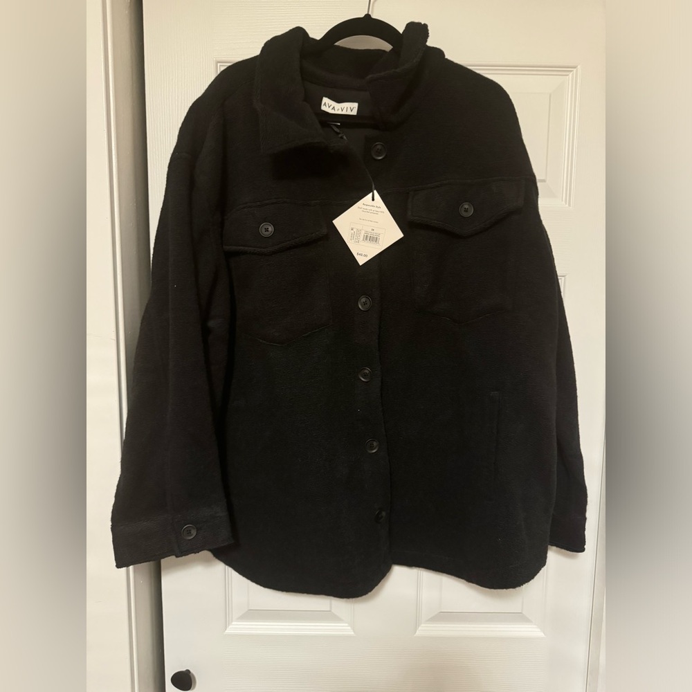 Black Plus Size Shacket